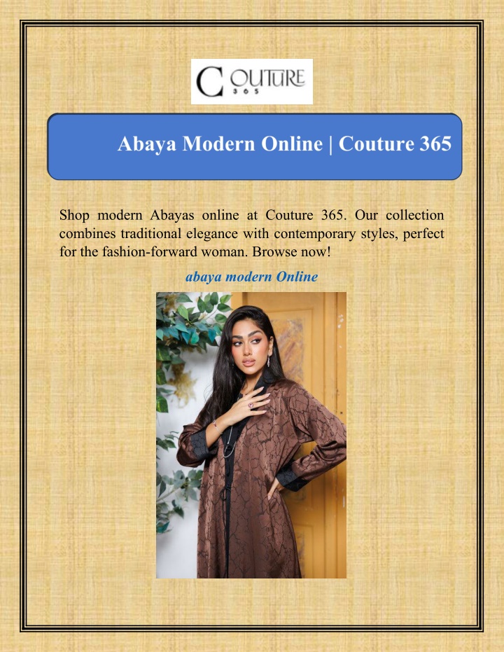 shop modern abayas online at couture n.w
