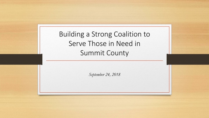 Building a Strong Coalition to Serve Those in Need: Summit County Initiative