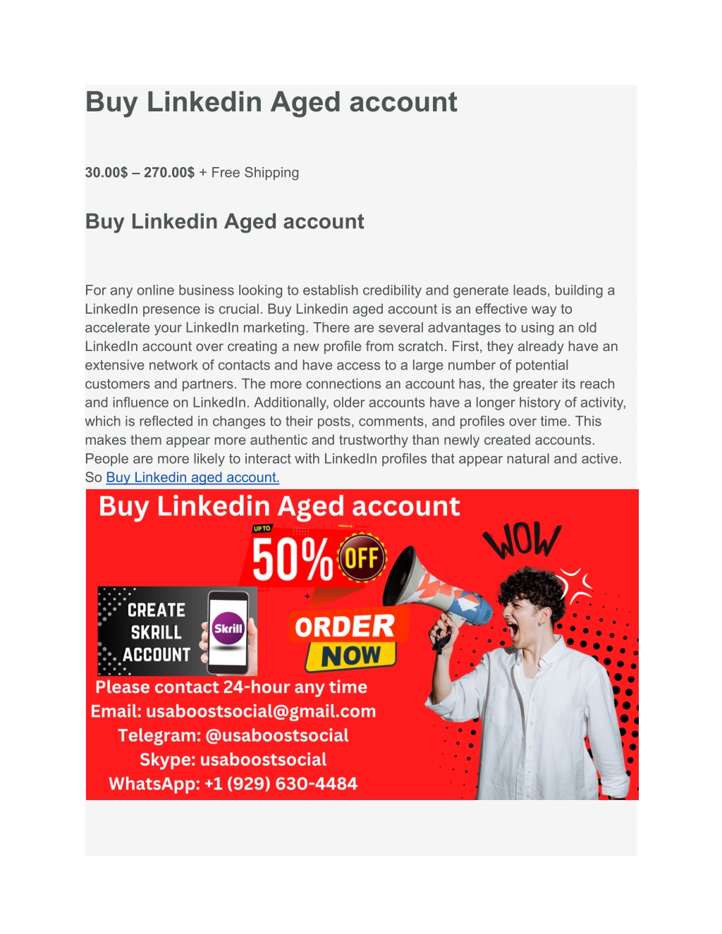 buy linkedin aged account l.w