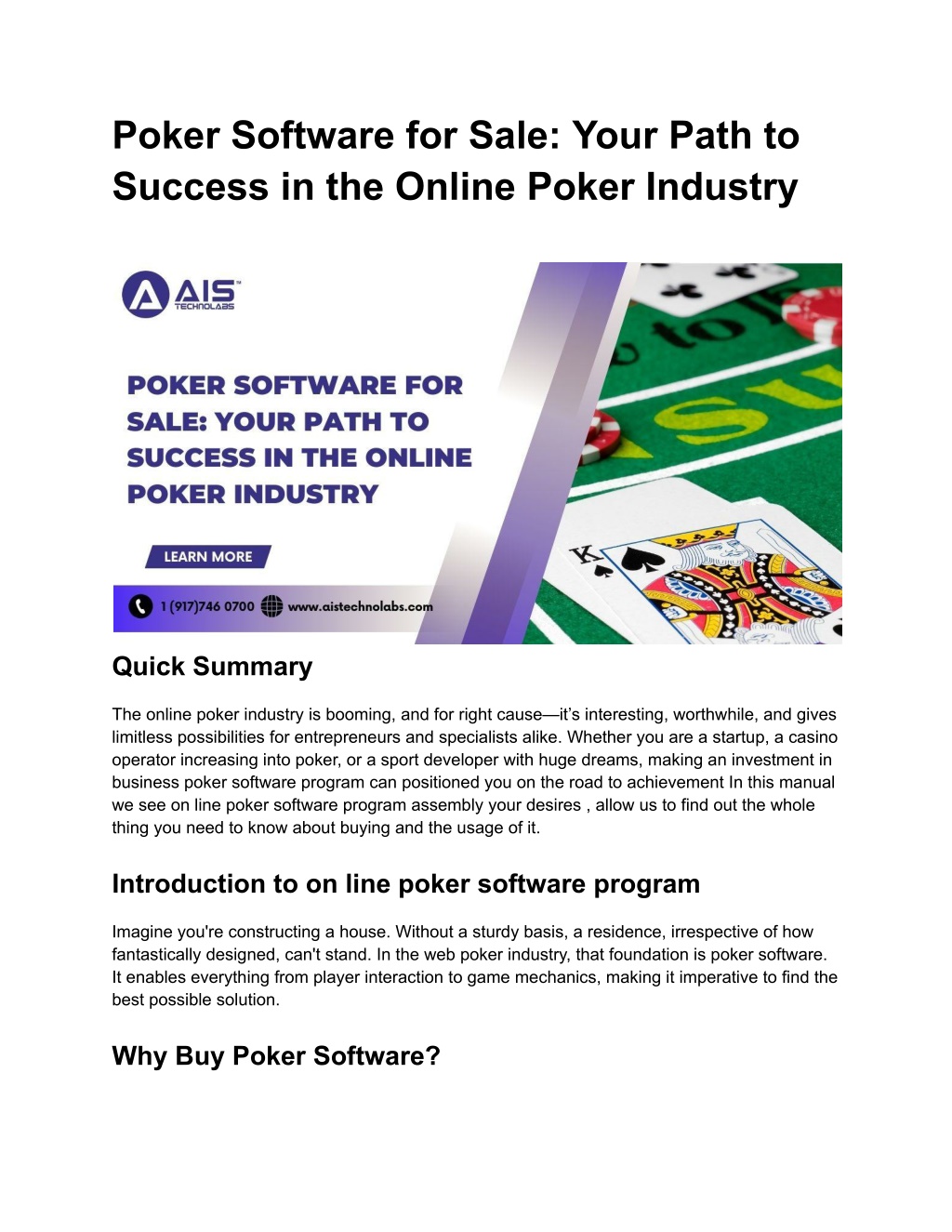 poker software for sale your path to success l.w