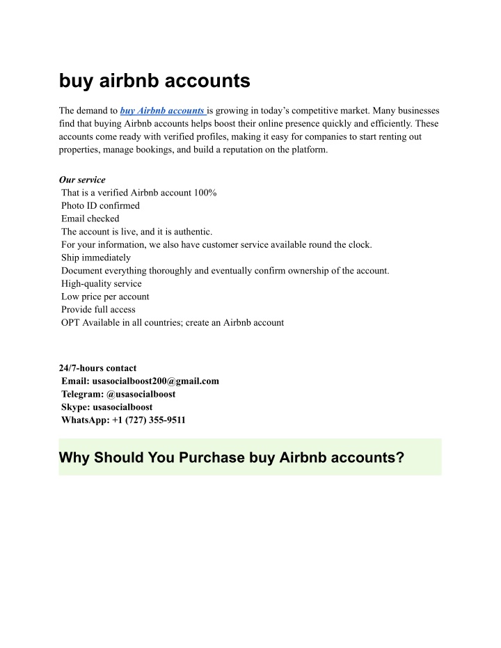 buy airbnb accounts n.w