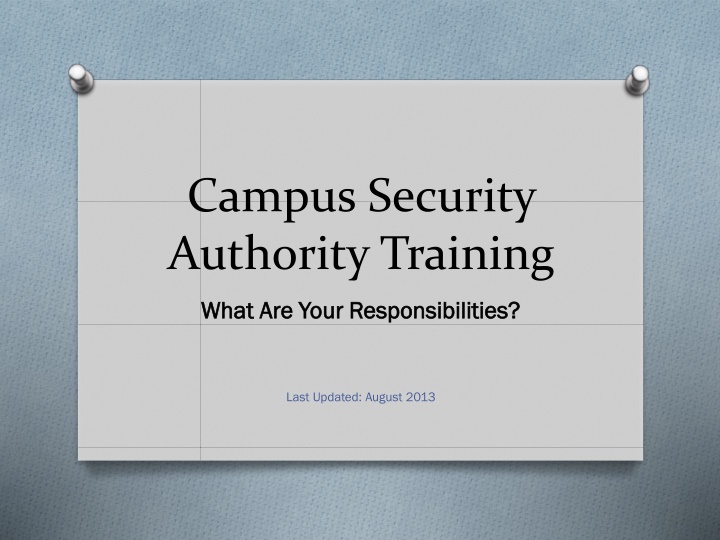 Campus Security Authority Responsibilities at California Lutheran University