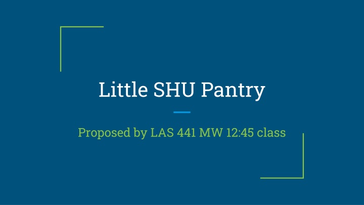 Student Food Pantry Project Proposal for Siena Heights University