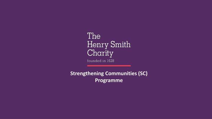 Strengthening Communities (SC) Programme Overview