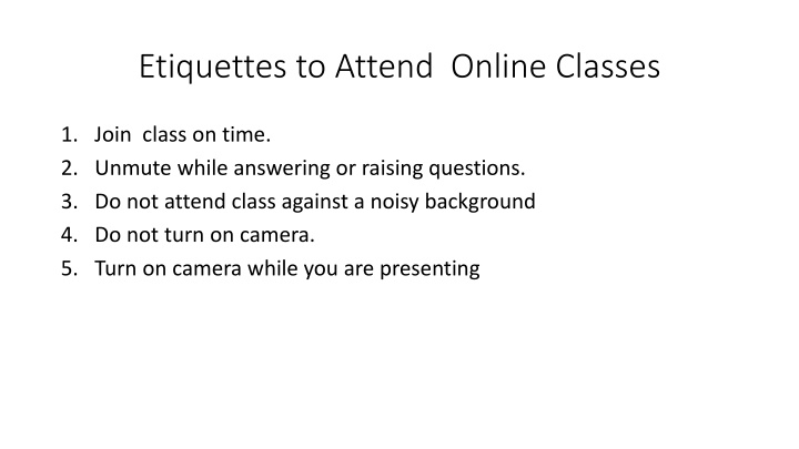 Online Class Etiquettes to Follow