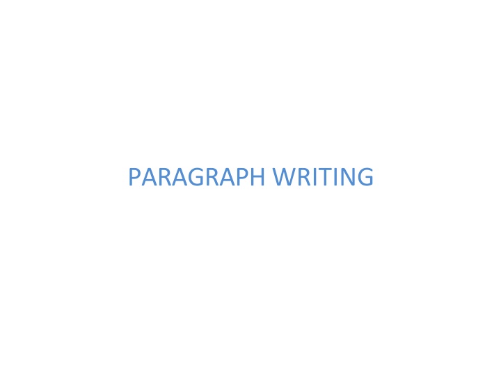 The Structure and Stages of Paragraph Writing