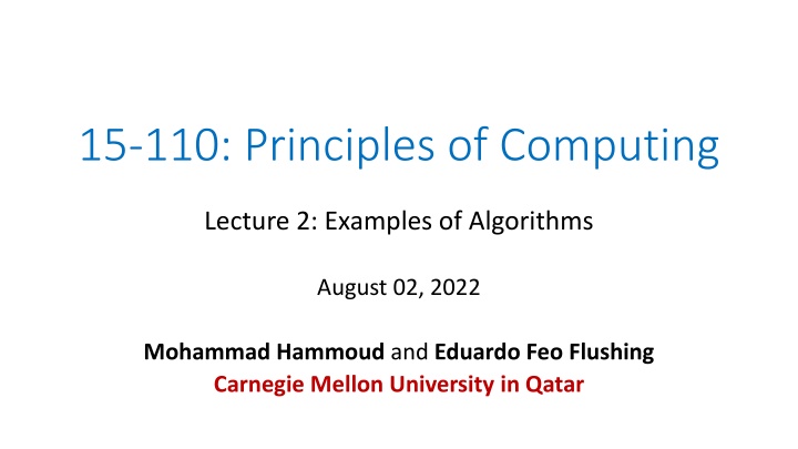 Algorithms in Computing: Searching, Sorting, and Merging Examples