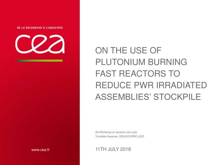 Plutonium Burning Fast Reactors for Reducing PWR Stockpile
