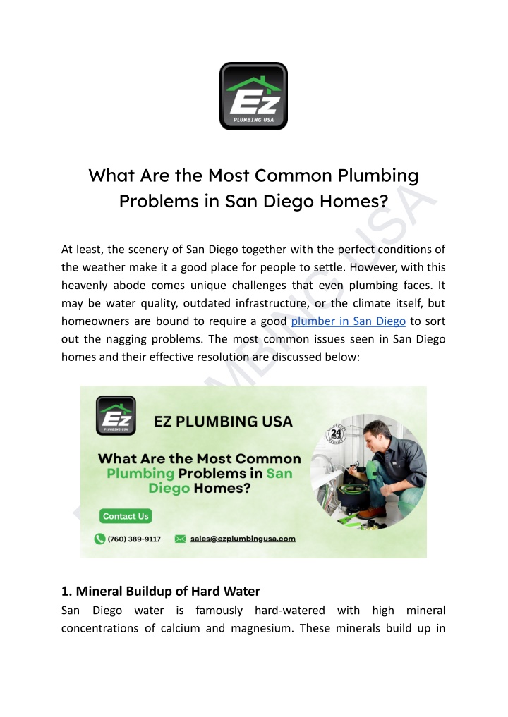 what are the most common plumbing problems n.w