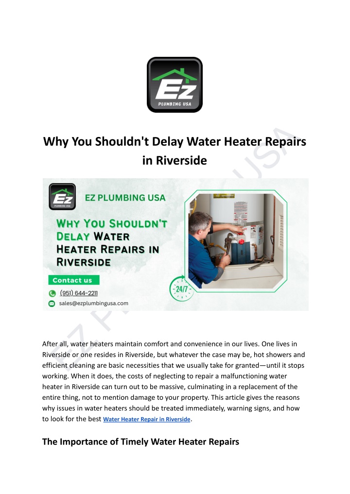 ez plumbing usa working when it does the costs n.w