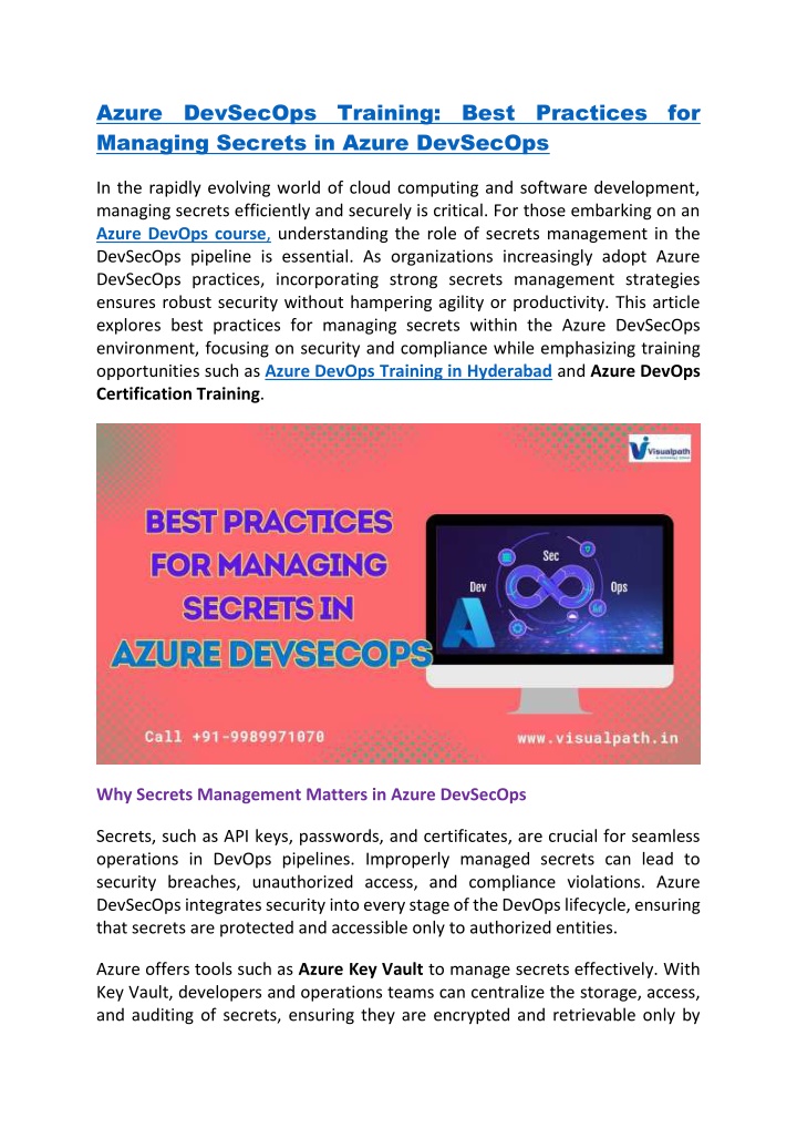 azure devsecops training best practices n.w