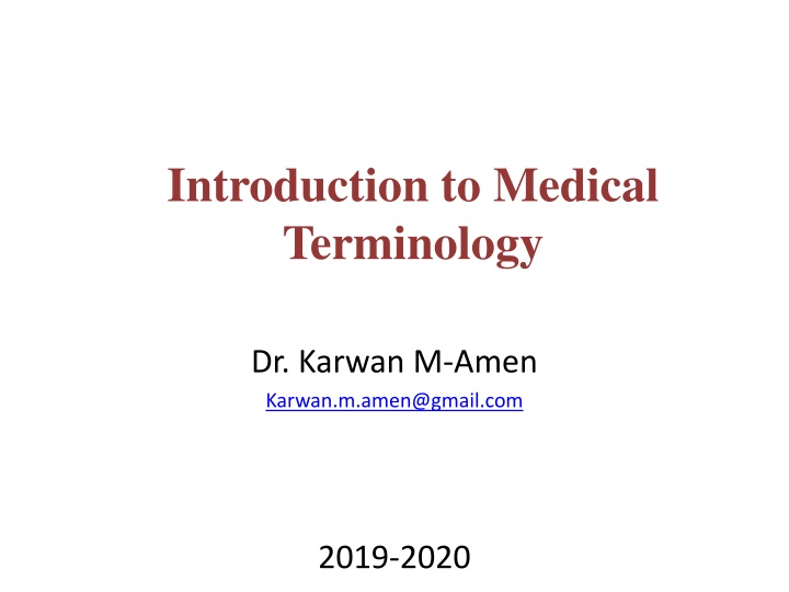 Introduction to Medical Terminology Course Overview