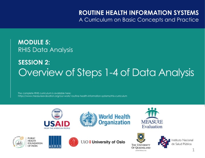 RHIS Data Analysis Curriculum Overview
