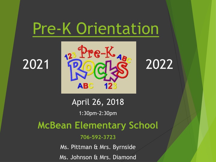 Pre-K Program Overview and Requirements at McBean Elementary School