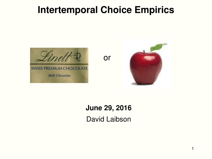 Empirical Studies on Intertemporal Choice by David Laibson