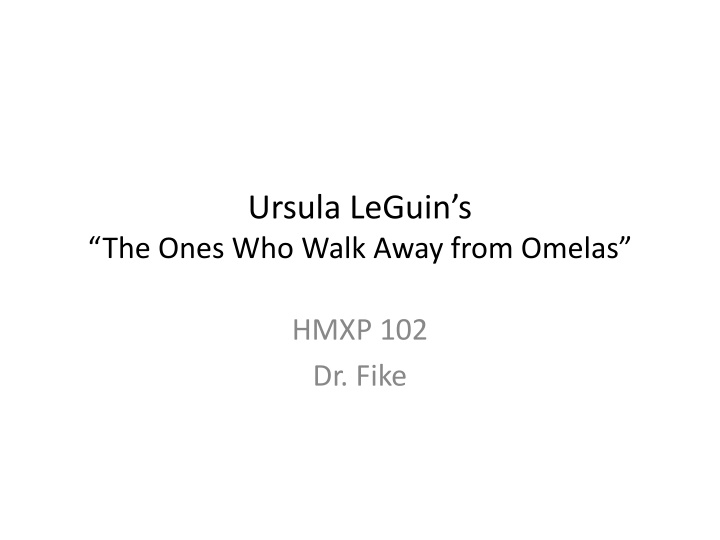 Psychological Themes in Ursula Le Guin's 