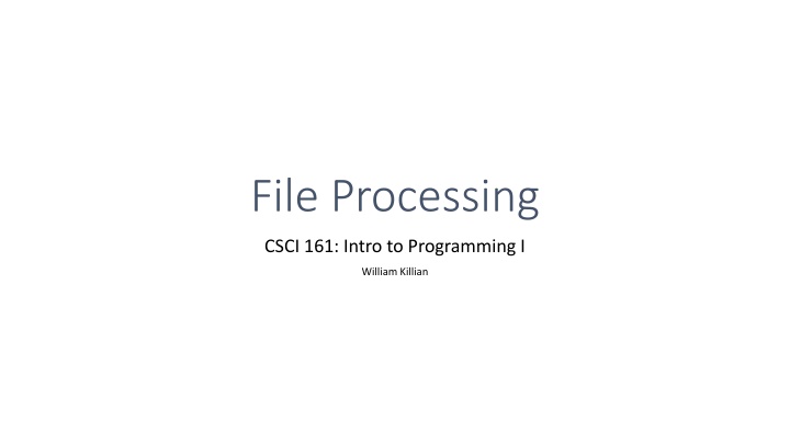 File Processing and Input/Output Operations in Java