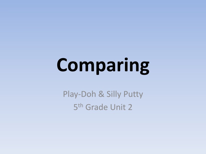 Comparing Play-Doh and Silly Putty for 5th Grade Unit 2
