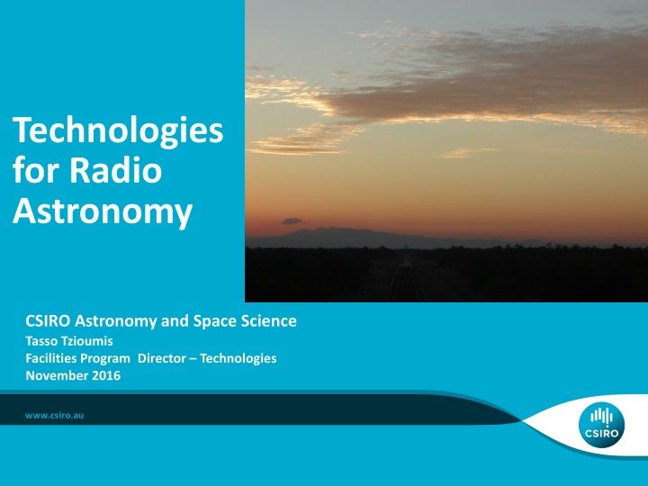 Radio Astronomy Technologies Update - November 2016