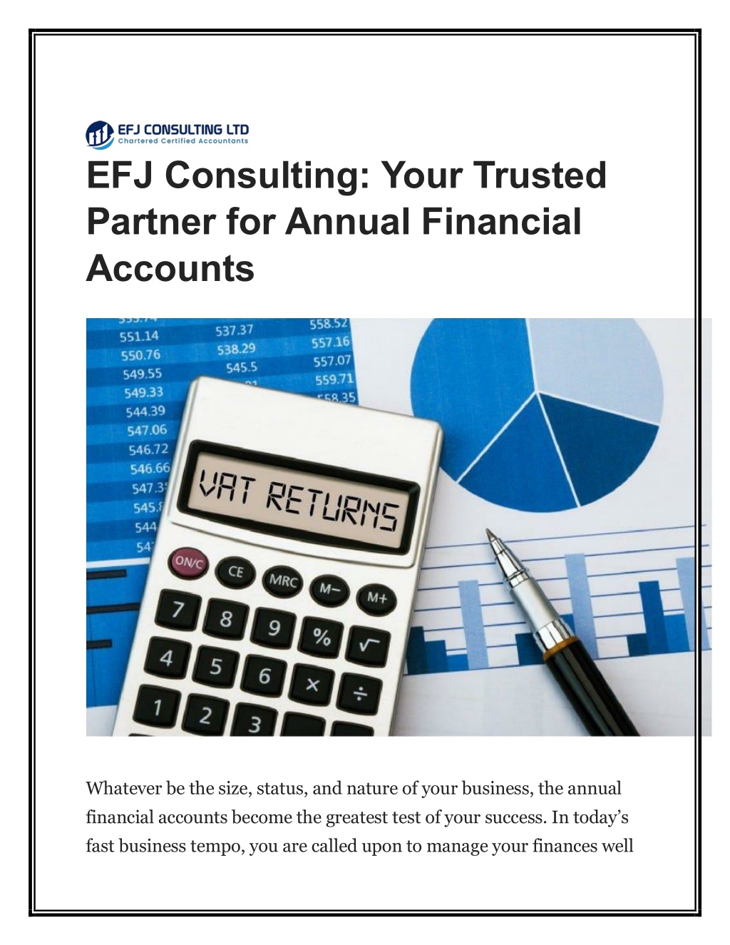 efj consulting your trusted partner for annual l.w