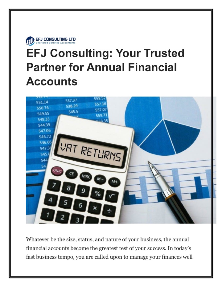 efj consulting your trusted partner for annual n.w