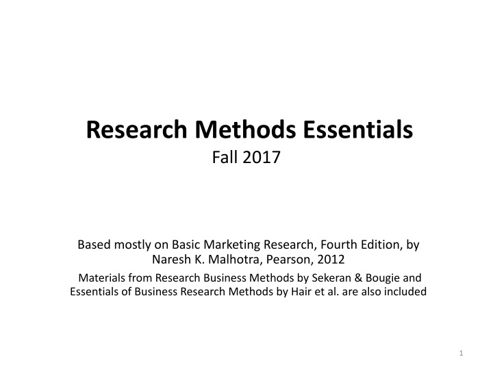 Introduction to Business Research Essentials