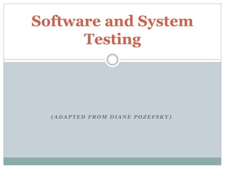 Importance of Software and System Testing