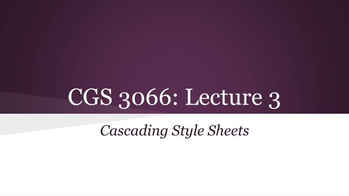 Cascading Style Sheets (CSS) - An Introduction