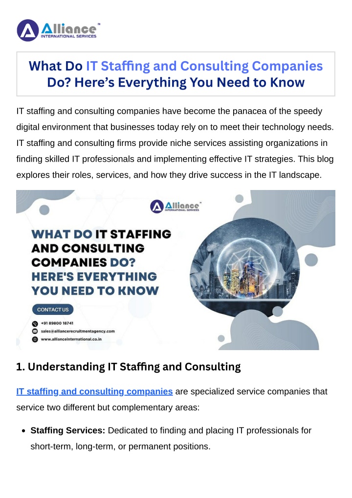 what do it sta ng and consulting companies n.w