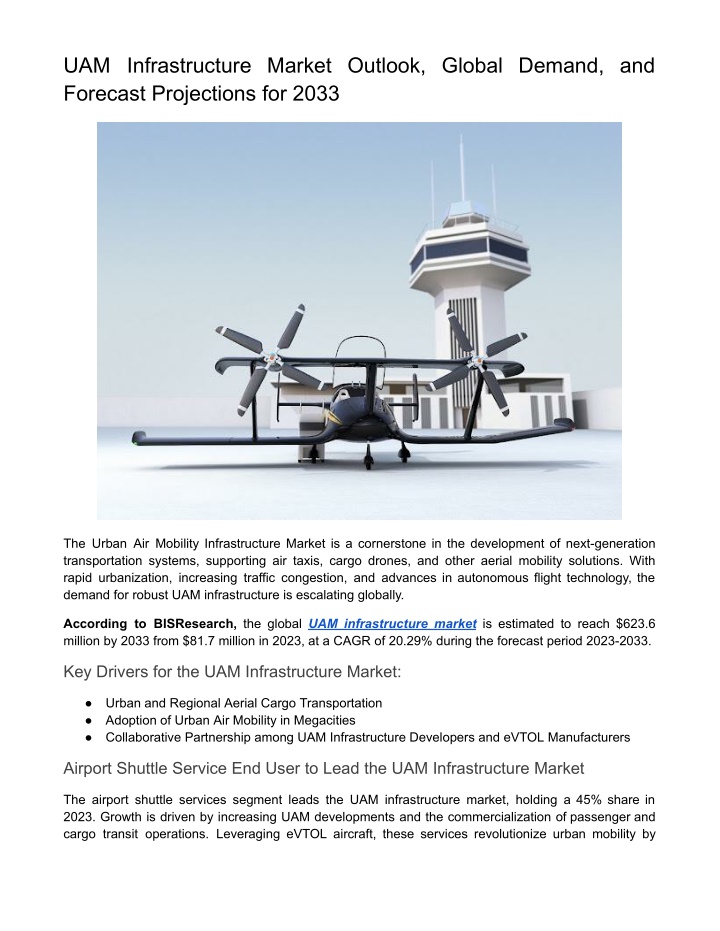 uam infrastructure market outlook global demand n.w