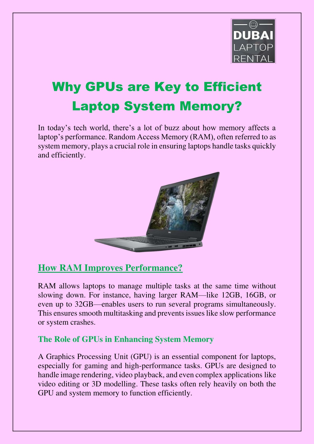 why gpus are key to efficient laptop system memory l.w