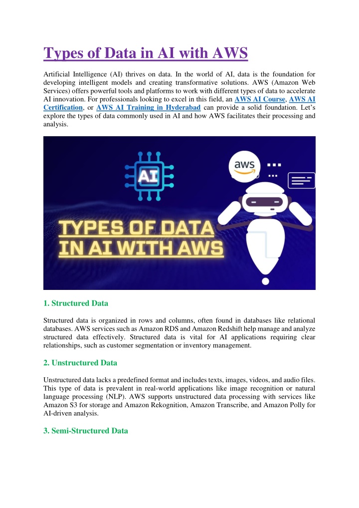 types of data in ai with aws n.w