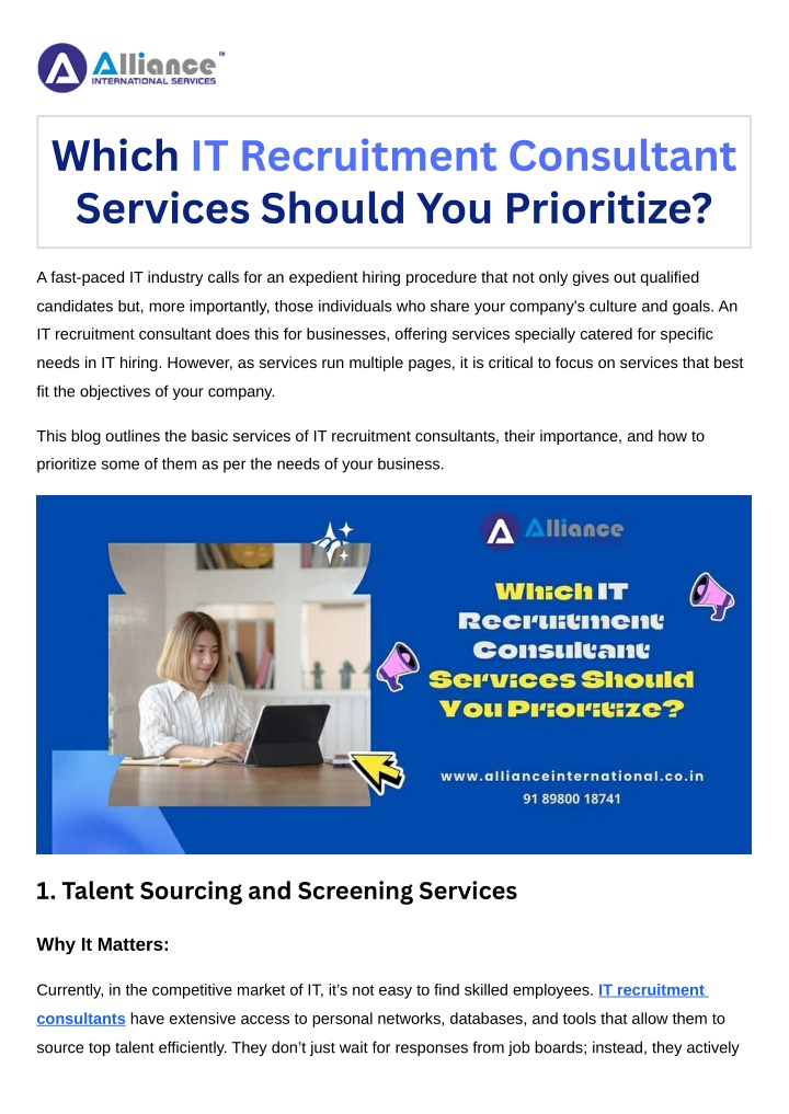 which it recruitment consultant services should n.w