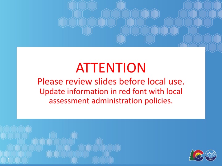CMAS Paper-Based Testing Administration Overview