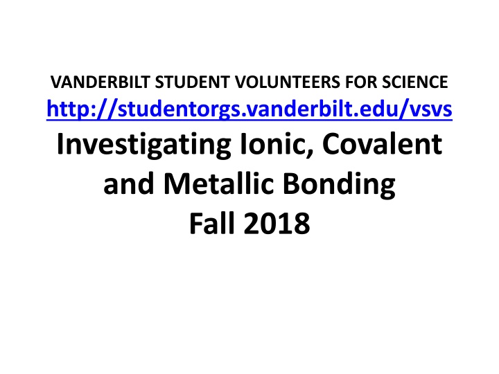 Bonding in Ionic, Covalent, and Metallic Compounds
