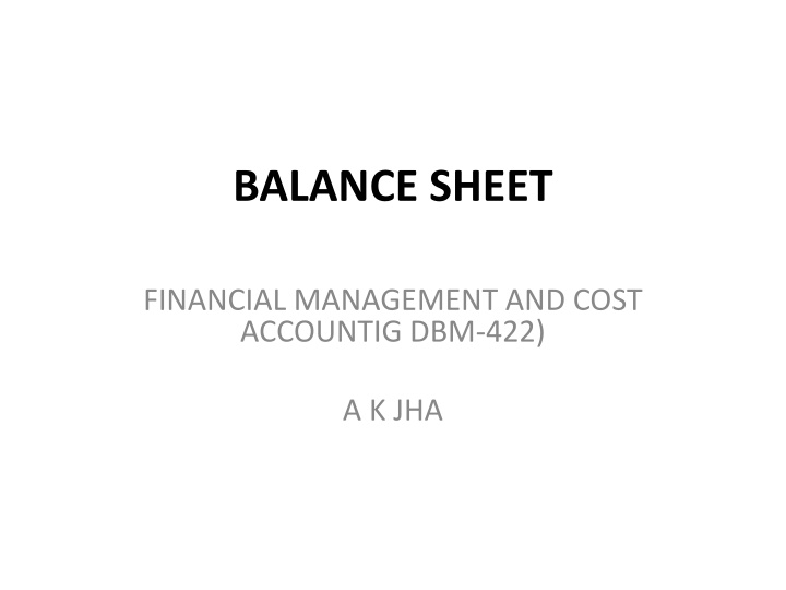 Balance Sheets in Financial Management