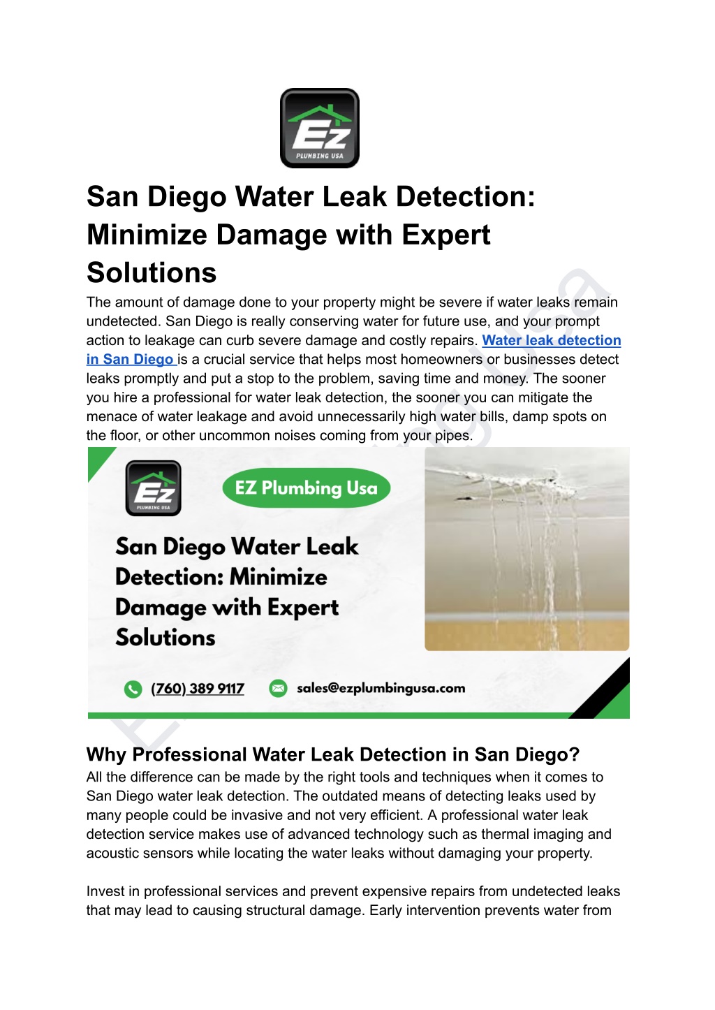 san diego water leak detection minimize damage l.w