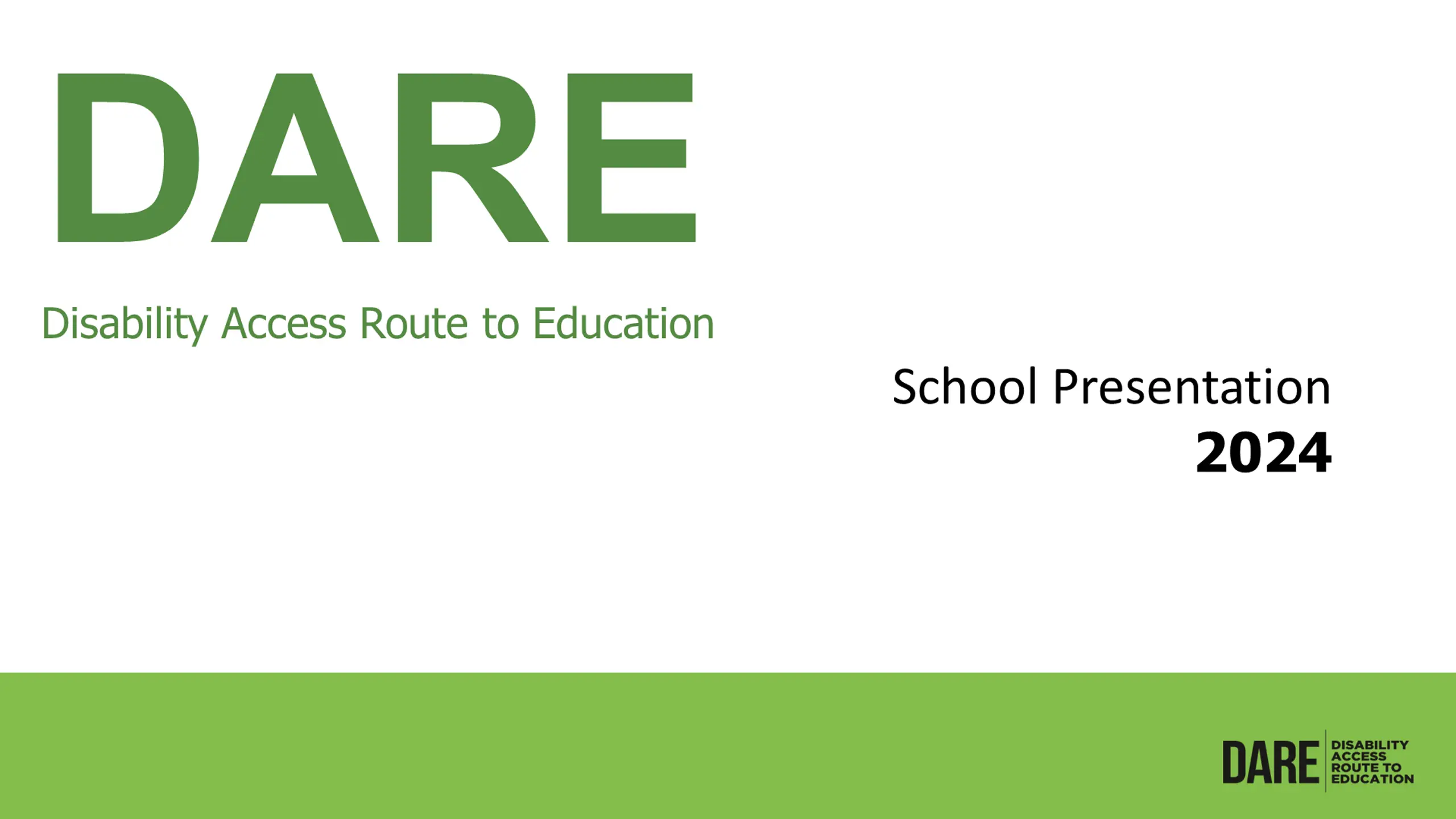 DARE - Disability Access Route to Education