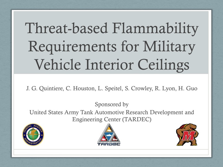 Threat-Based Flammability Requirements for Military Vehicle Interior Ceilings