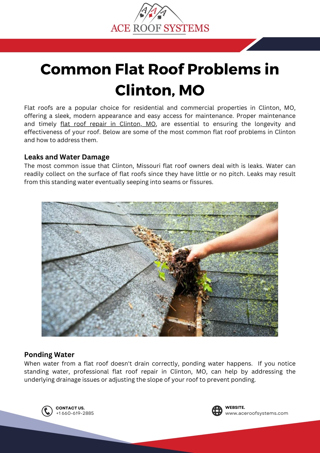 common flat roof problems in clinton mo l.w