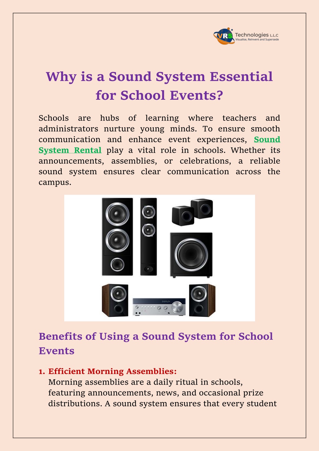 why is a sound system essential for school events l.w