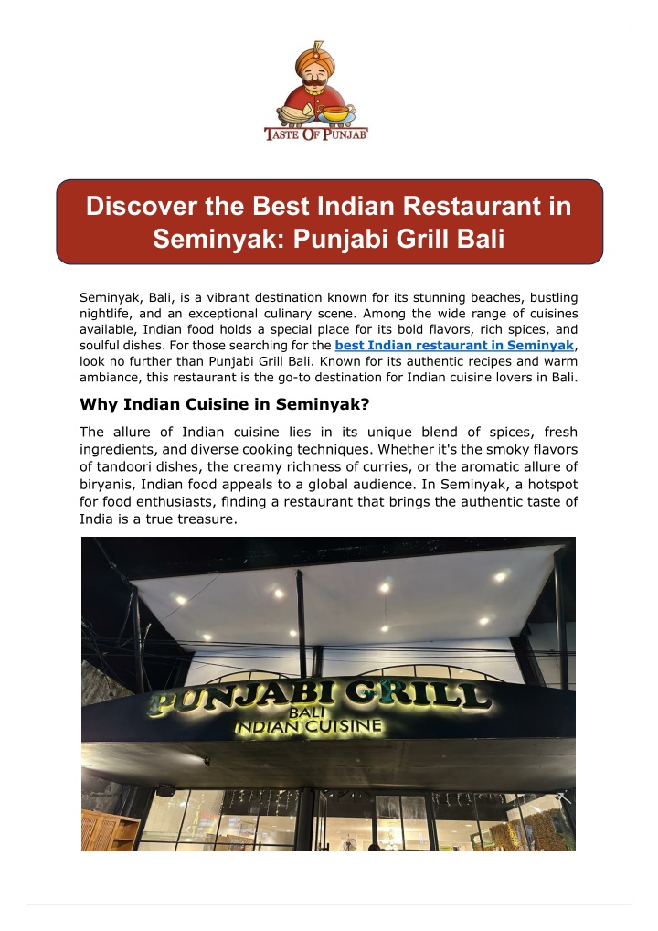 discover the best indian restaurant in seminyak n.w