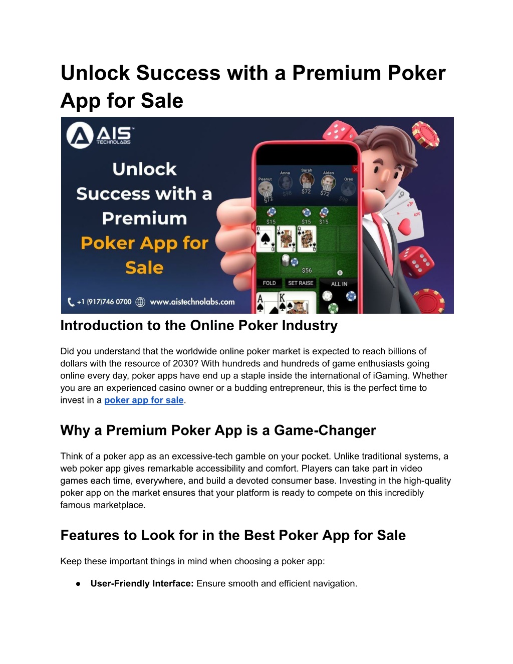 unlock success with a premium poker app for sale l.w