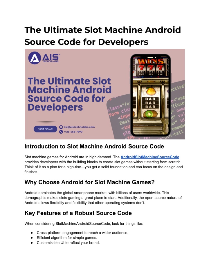 the ultimate slot machine android source code n.w