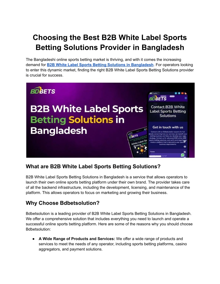 choosing the best b2b white label sports betting n.w