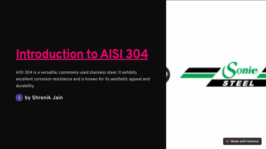 introduction to aisi 304 l.w