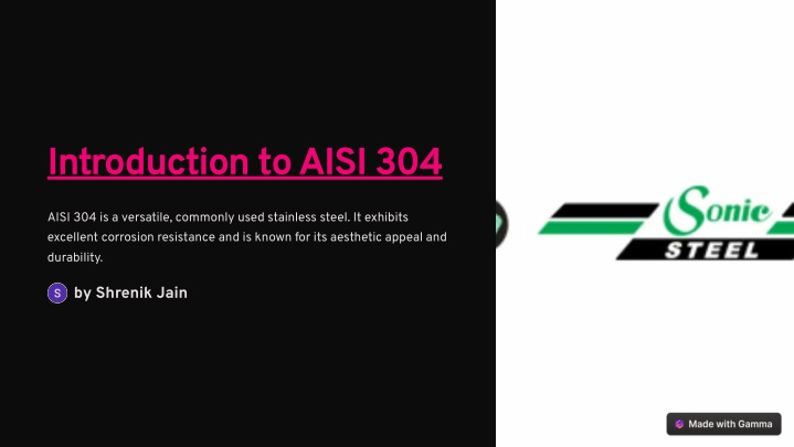 introduction to aisi 304 n.w
