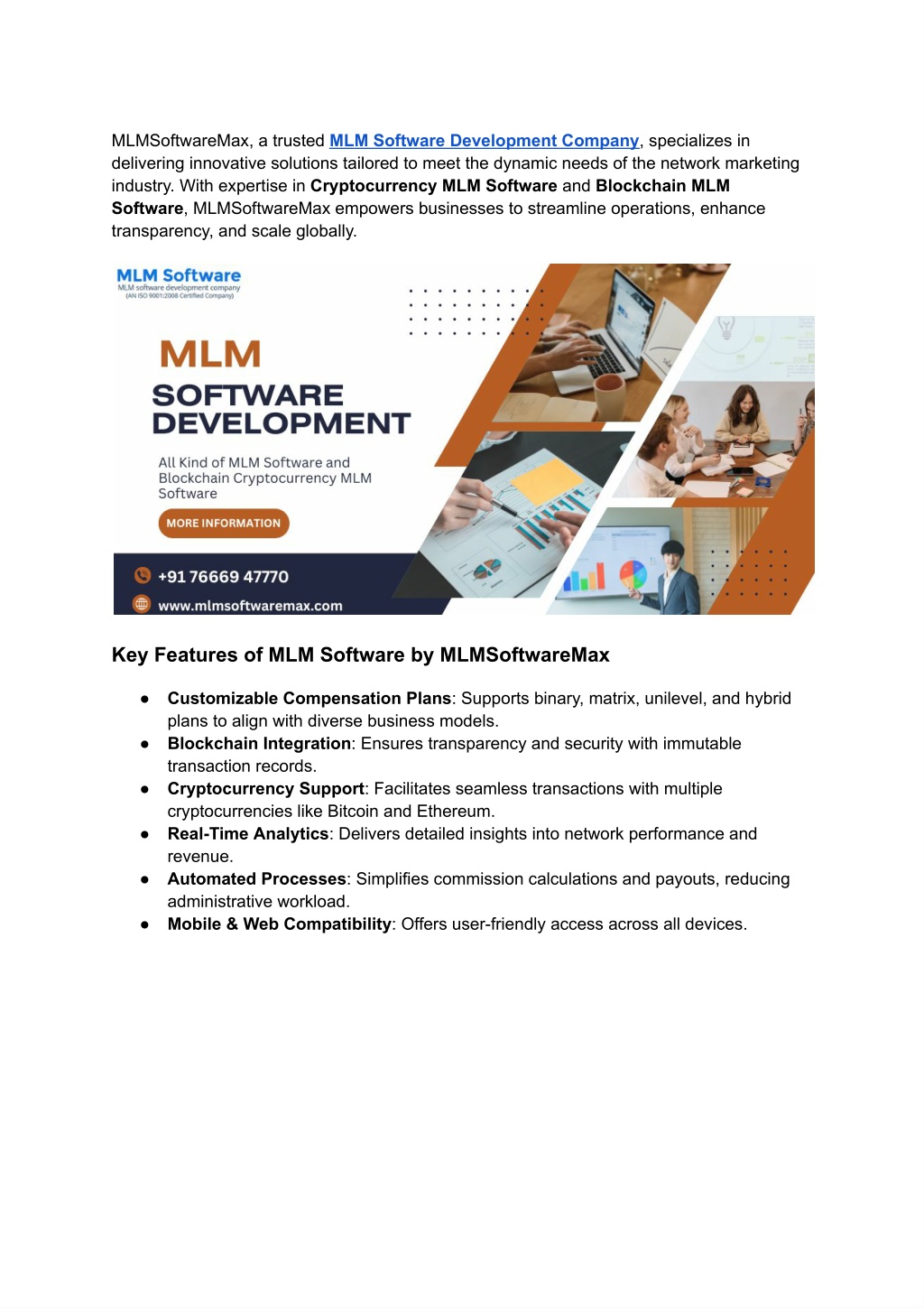 mlmsoftwaremax a trusted mlm software development l.w