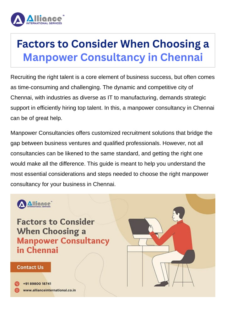 factors to consider when choosing a manpower n.w