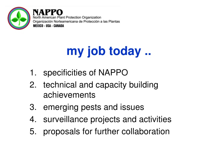 NAPPO Overview: Collaboration for Agricultural Protection